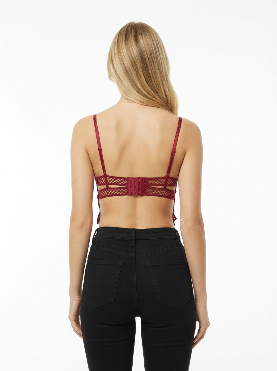 Buy 1 Get 1 Free Combo Offer Floral Lace Bralette Combo Set (Peach & Wine Red)