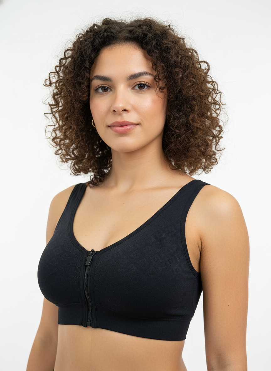 Buy 1 Get 1 Free Combo Offer Front Zip Padded Bralette Combo (Black & Brown)