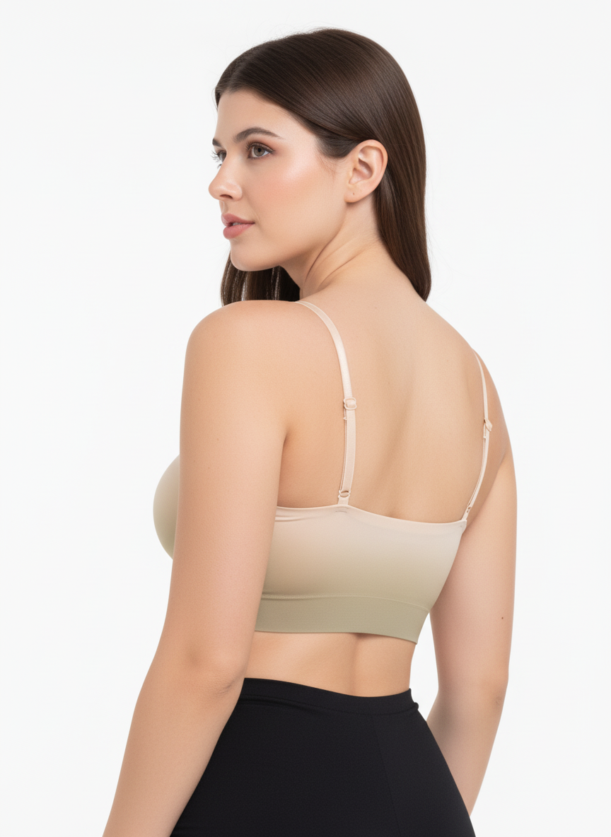 Women’s Seamless Tube Sports Bra | Strap-Style Lightly Padded Wire-Free Bra for Daily Wear & Lounge
