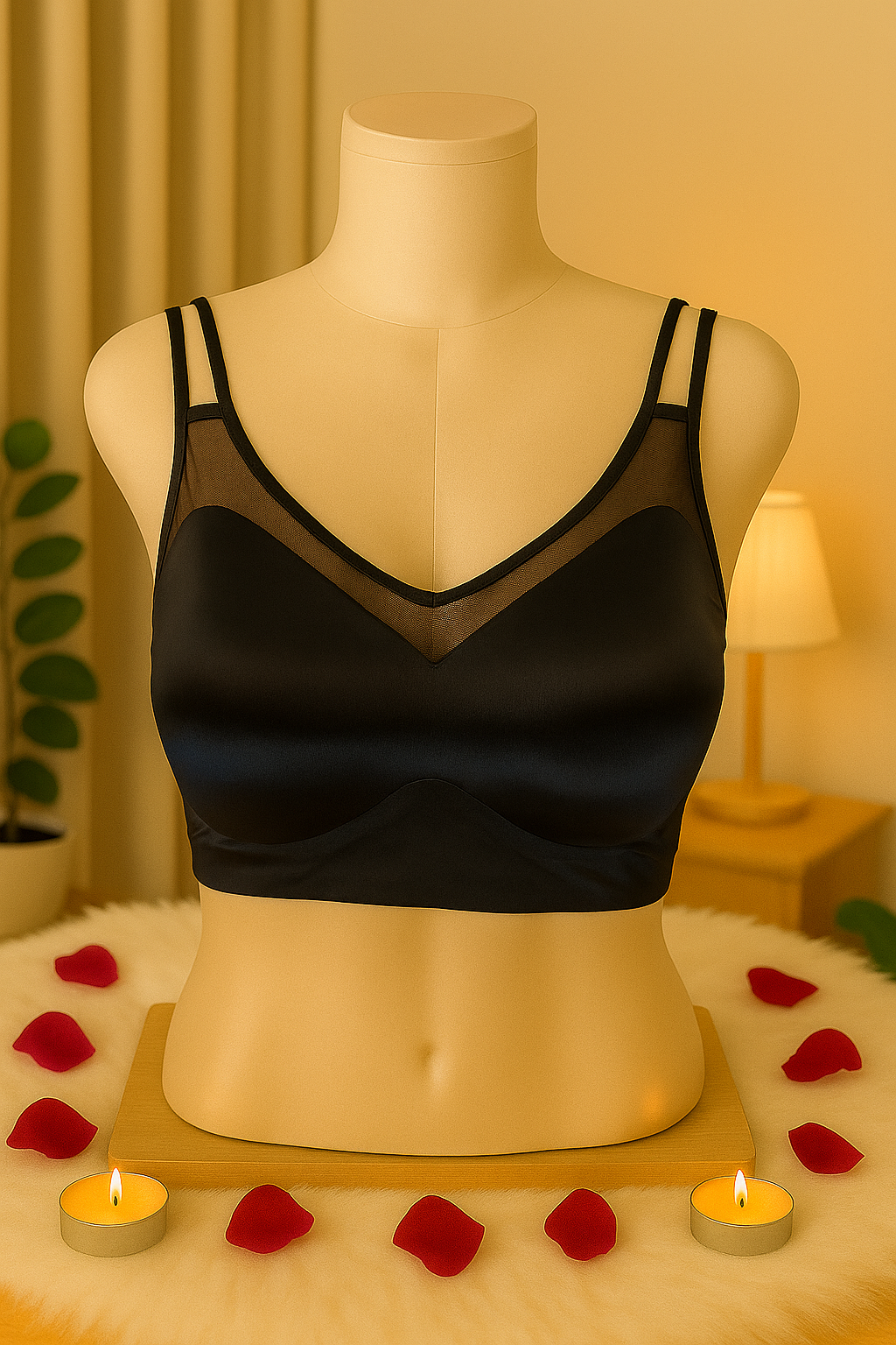 Women’s Black Seamless Sports Bra | Wire-Free Lightly Padded Activewear Bra for Gym, Yoga & Daily Wear