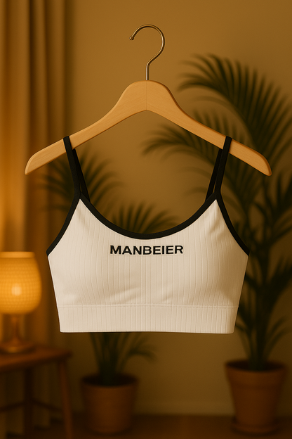Women’s White Seamless Sports Bralette – Soft Support Comfort Bra