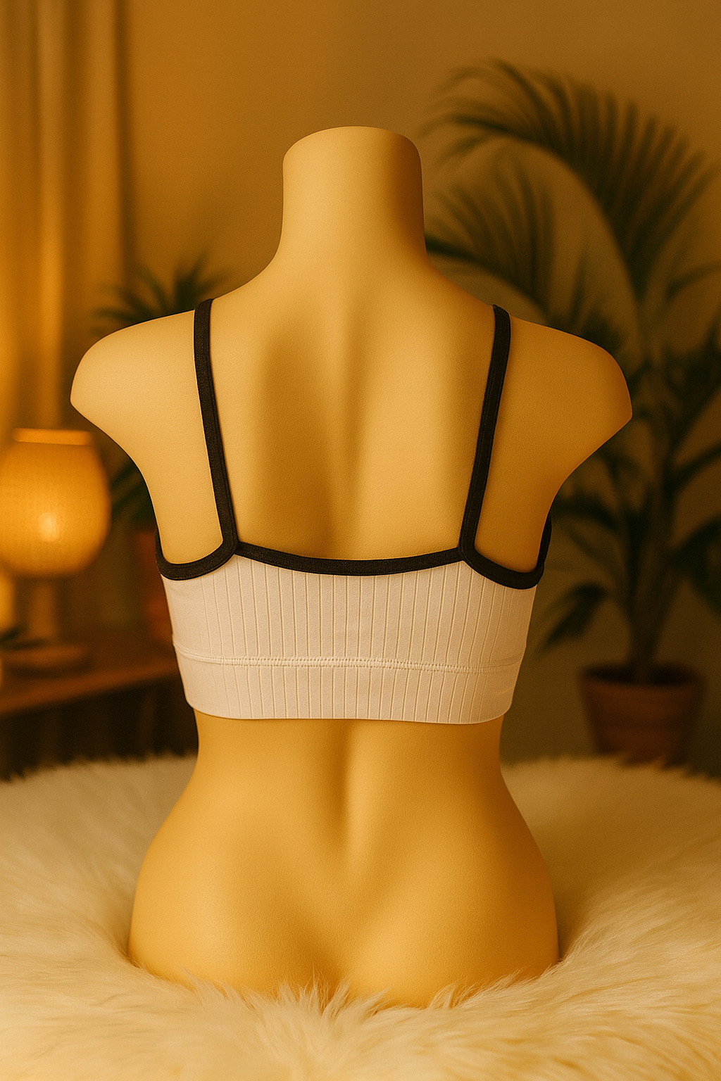 Women’s White Seamless Sports Bralette – Soft Support Comfort Bra