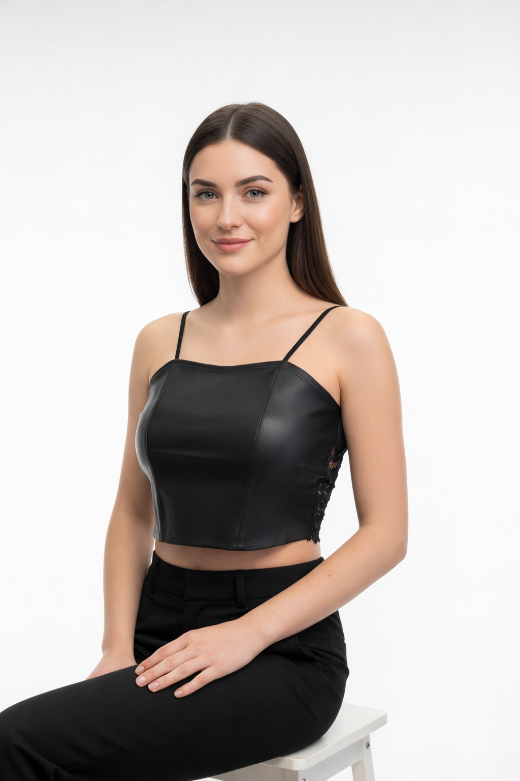 Buy 1 Get 1 Free Combo Offer Classic Faux Leather Crop Top Combo – Black & Brown | Power Look Faux Leather Crop Top Combo