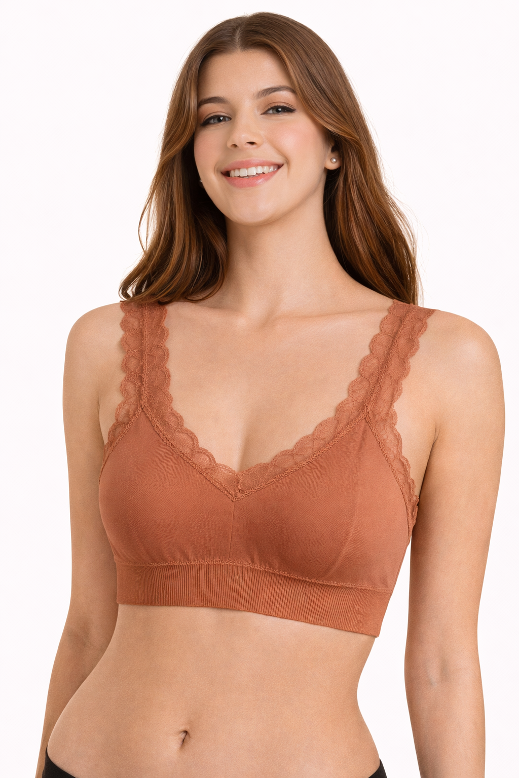 Women’s Lace Trim Bralette – Soft Everyday Comfort Bra