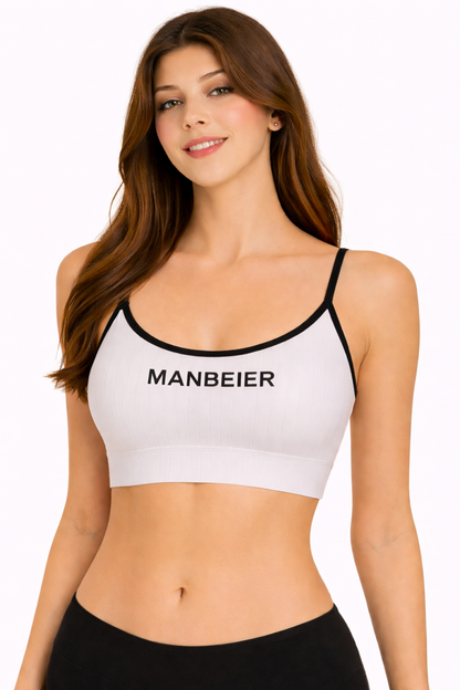 Women’s White Seamless Sports Bralette – Soft Support Comfort Bra