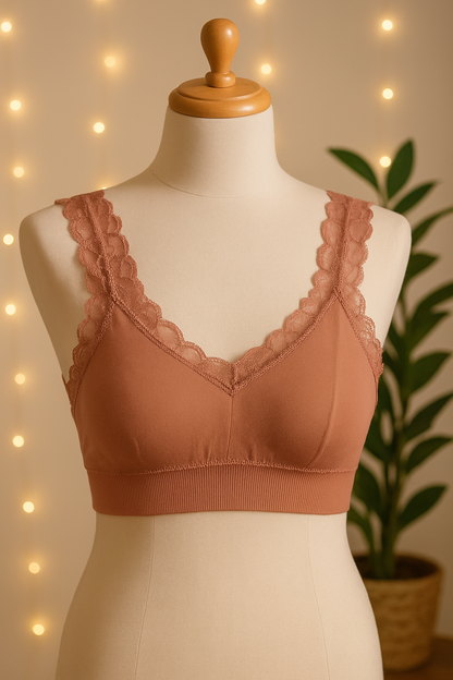 Women’s Lace Trim Bralette – Soft Everyday Comfort Bra
