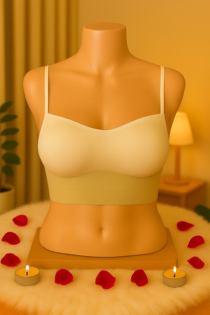 Women’s Seamless Tube Sports Bra | Strap-Style Lightly Padded Wire-Free Bra for Daily Wear & Lounge