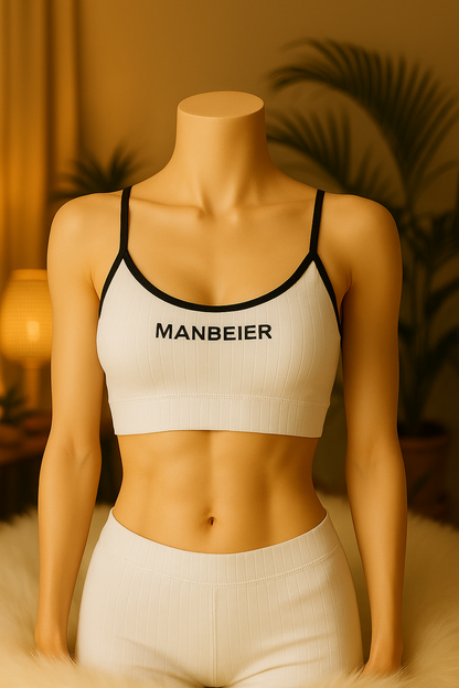 Women’s White Seamless Sports Bralette – Soft Support Comfort Bra