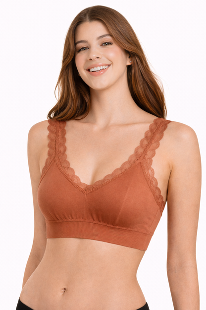 Women’s Lace Trim Bralette – Soft Everyday Comfort Bra