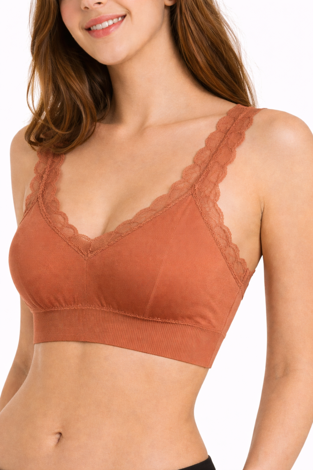 Women’s Lace Trim Bralette – Soft Everyday Comfort Bra