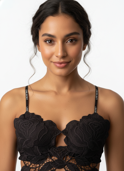 Buy 1 Get 1 Free Combo Offer Floral Lace Bralette Combo (Red & Black) | Elegant & Sensual Two-Piece Set