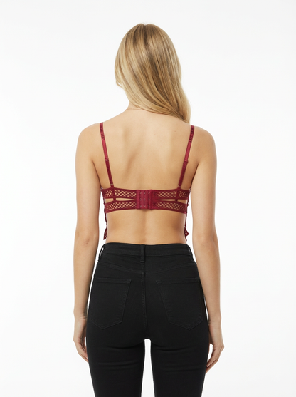 Buy 1 Get 1 Free Combo Offer Floral Lace Bralette Combo Set (Peach & Wine Red)