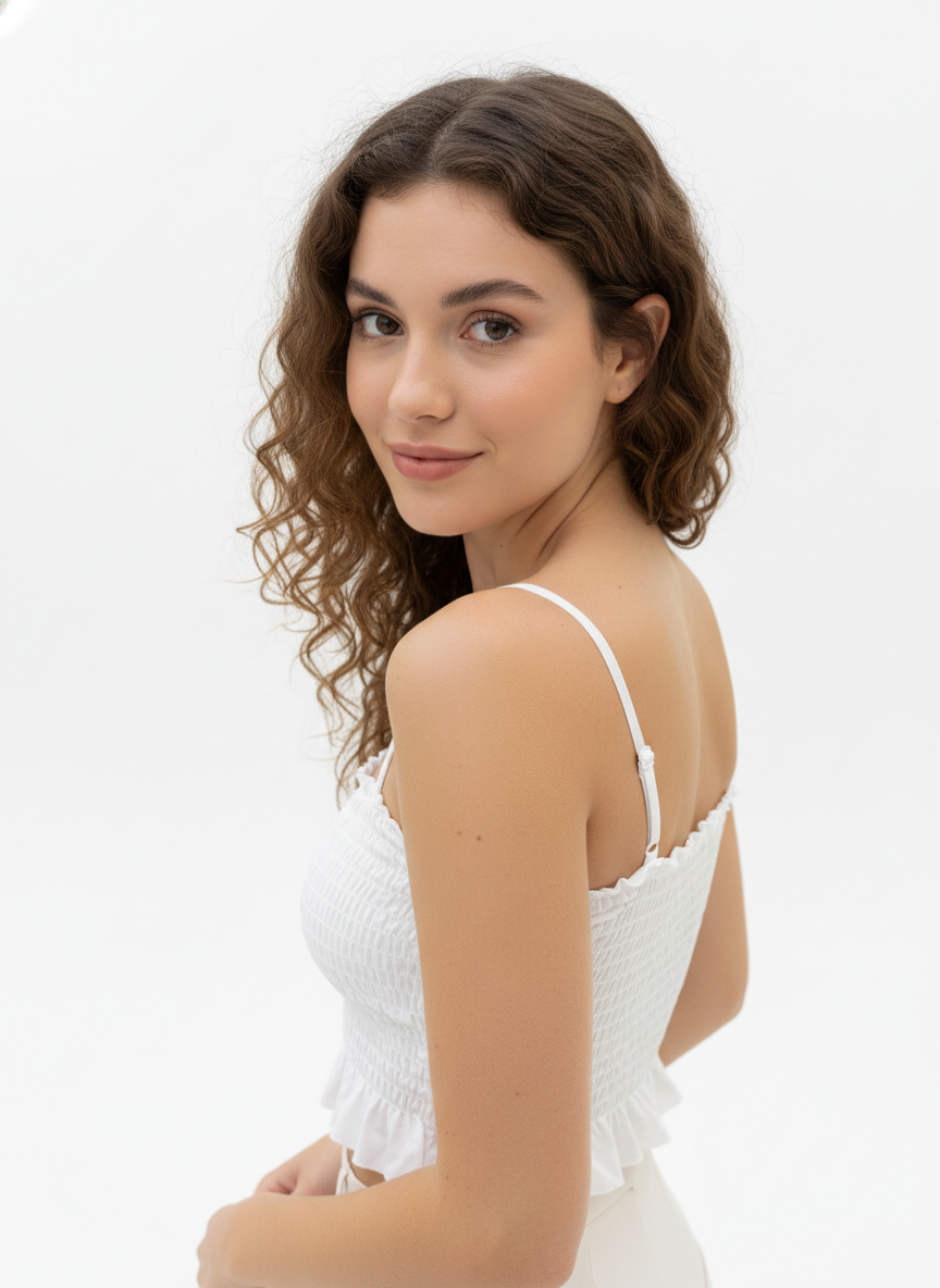 Buy 1 Get 1 Free Combo Offer Graceful Smocked Crop Top Duo for Women (White & Black) – Sleeveless Elegance