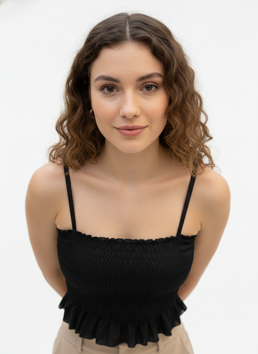 Buy 1 Get 1 Free Combo Offer Graceful Smocked Crop Top Duo for Women (White & Black) – Sleeveless Elegance