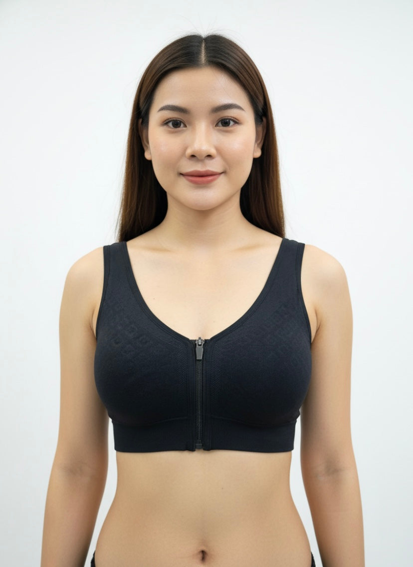 Buy 1 Get 1 Free Combo Offer Front Zip Padded Bralette Combo (Black & Brown)