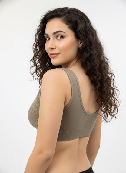 Buy 1 Get 1 Free Combo Offer Front Zip Padded Bralette Combo (Black & Brown)