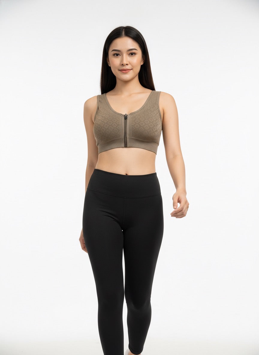 Buy 1 Get 1 Free Combo Offer Front Zip Padded Bralette Combo (Black & Brown)