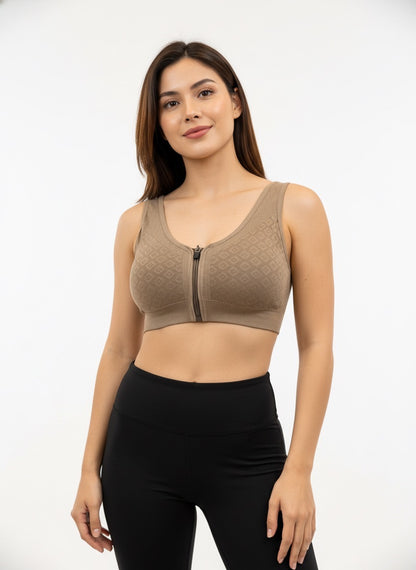 Buy 1 Get 1 Free Combo Offer Front Zip Padded Bralette Combo (Black & Brown)