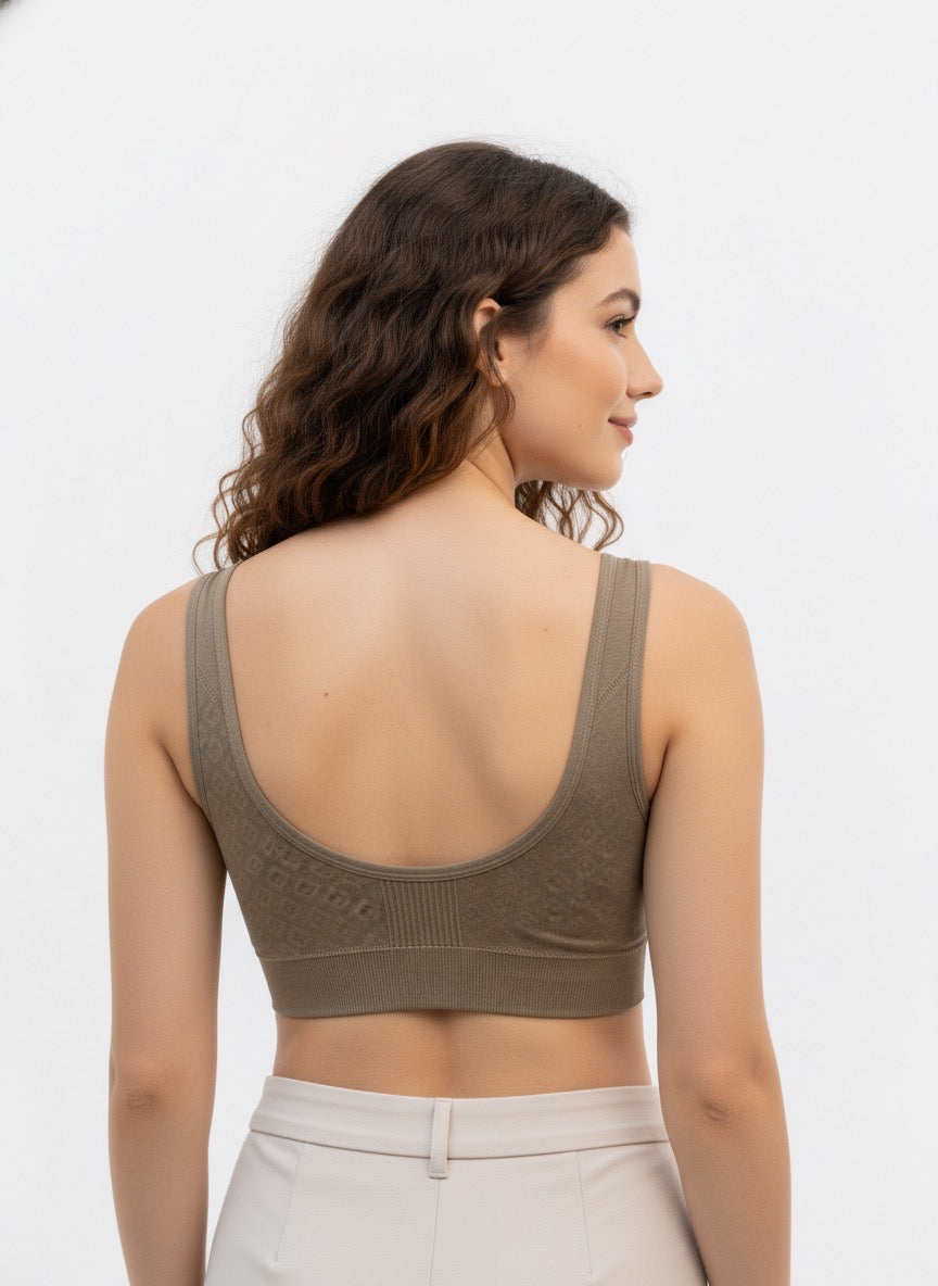 Buy 1 Get 1 Free Combo Offer Front Zip Padded Bralette Combo (Black & Brown)