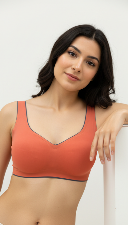 Buy 1 Get 1 Free Combo Offer Seamless Padded Bralette Combo (Mustard & Rust) – All-Day Comfort & Style Pack