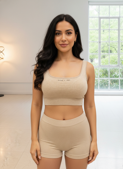 Buy 1 Get 1 Combo Offer Everyday Comfort Padded Crop top brallete - Beige & Black