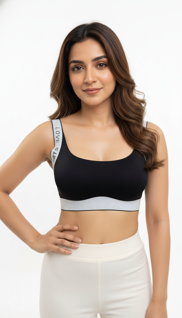 Buy 1 Get 1 Free Sports Love Ultra-Soft Seamless Padded Bra Combo(white-pink & grey-black)