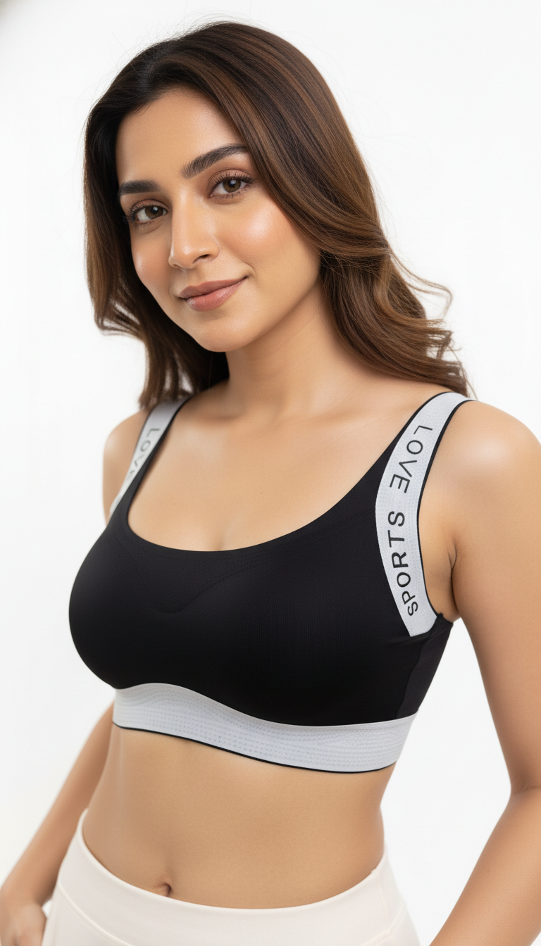 Buy 1 Get 1 Free Sports Love Ultra-Soft Seamless Padded Bra Combo(white-pink & grey-black)