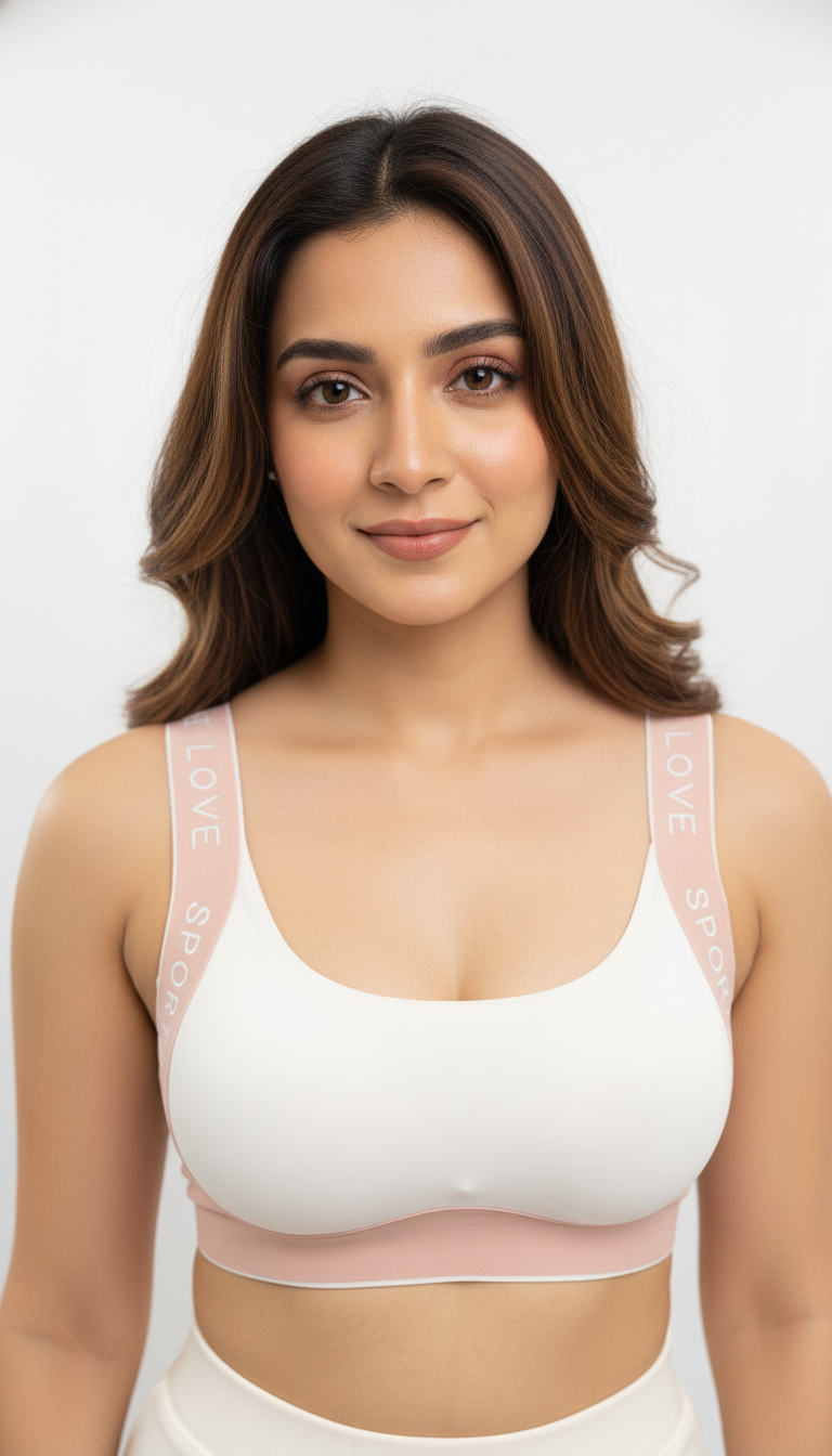Buy 1 Get 1 Free Sports Love Ultra-Soft Seamless Padded Bra Combo(white-pink & grey-black)