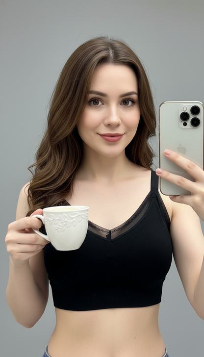 Buy 1 Get 1 Free Seamless Ribbed Padded Bralette Combo (Black & Sage Green) – Wire-Free Everyday Comfort