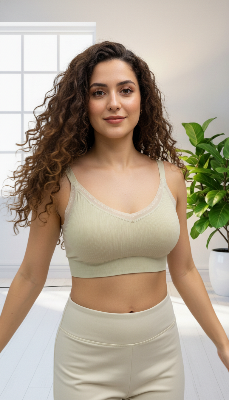 Buy 1 Get 1 Free Seamless Ribbed Padded Bralette Combo (Black & Sage Green) – Wire-Free Everyday Comfort