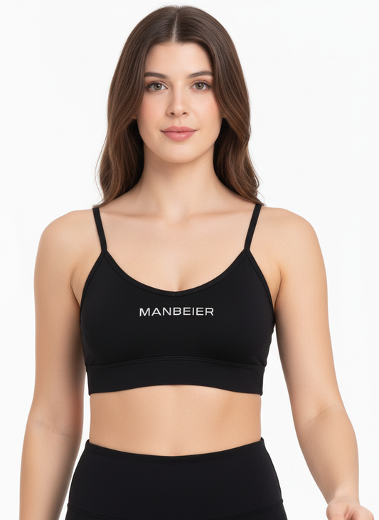 Women’s Black Seamless Sports Bralette – Wireless Soft Support Comfort Bra