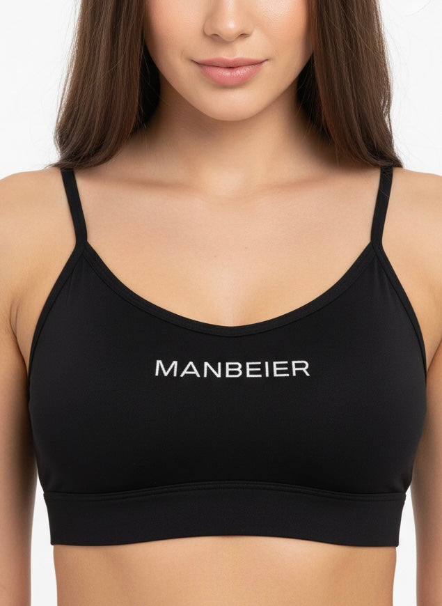 Women’s Black Seamless Sports Bralette – Wireless Soft Support Comfort Bra