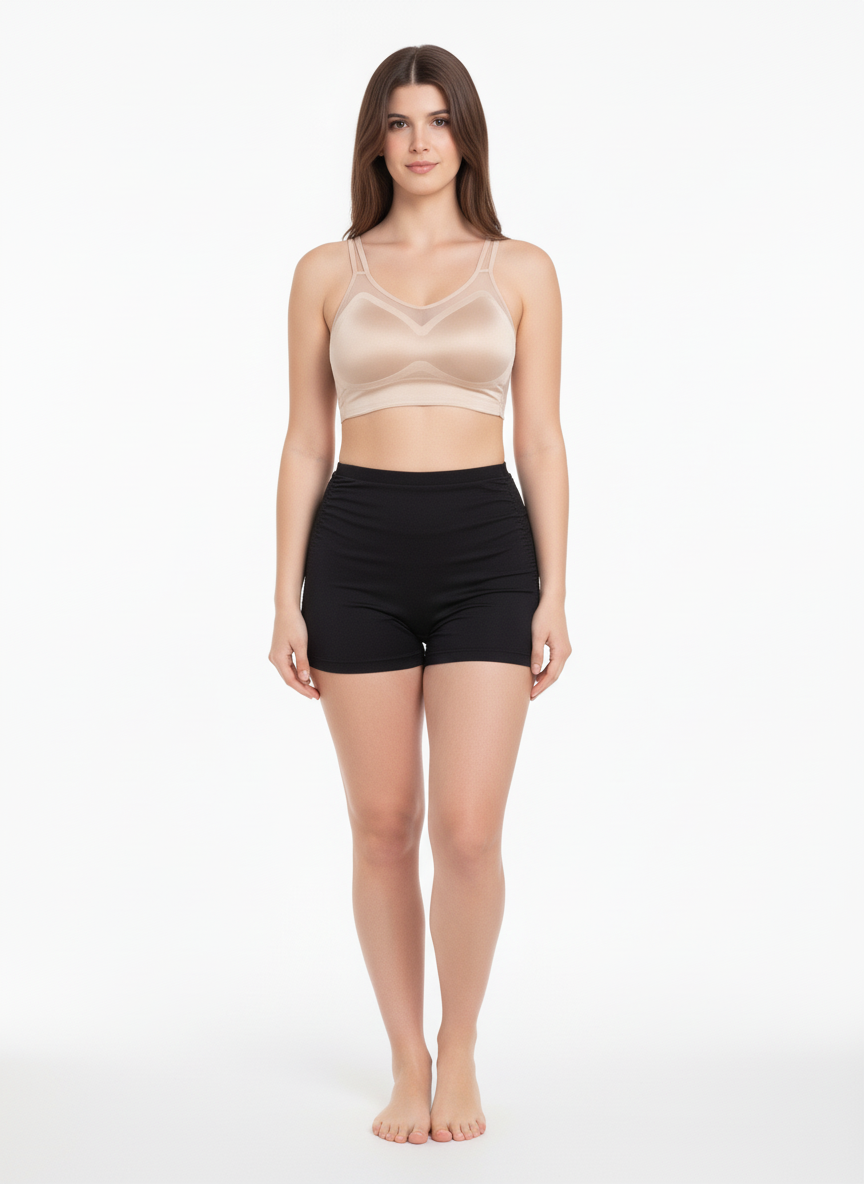 Women’s Nude Seamless Sports Bra | Wire-Free Lightly Padded Bra for Daily Wear, Yoga & Gym