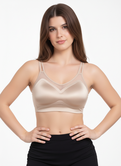 Women’s Nude Seamless Sports Bra | Wire-Free Lightly Padded Bra for Daily Wear, Yoga & Gym