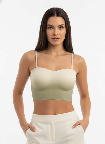 Women’s Seamless Tube Sports Bra | Strap-Style Lightly Padded Wire-Free Bra for Daily Wear & Lounge