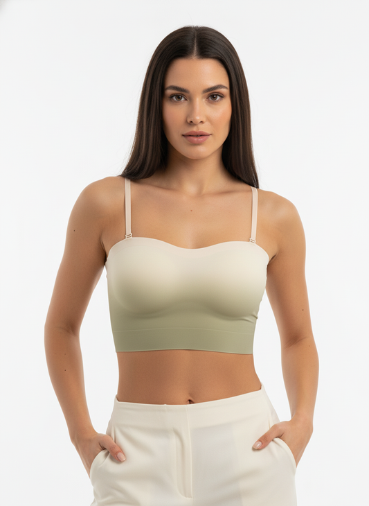 Women’s Seamless Tube Sports Bra | Strap-Style Lightly Padded Wire-Free Bra for Daily Wear & Lounge