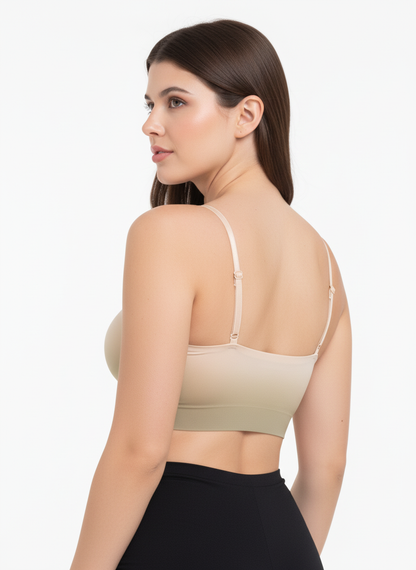 Women’s Seamless Tube Sports Bra | Strap-Style Lightly Padded Wire-Free Bra for Daily Wear & Lounge