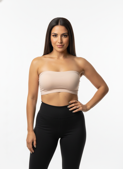 Women’s Nude Seamless Bandeau Bra | Strapless Lightly Padded Tube Bra for Everyday Wear