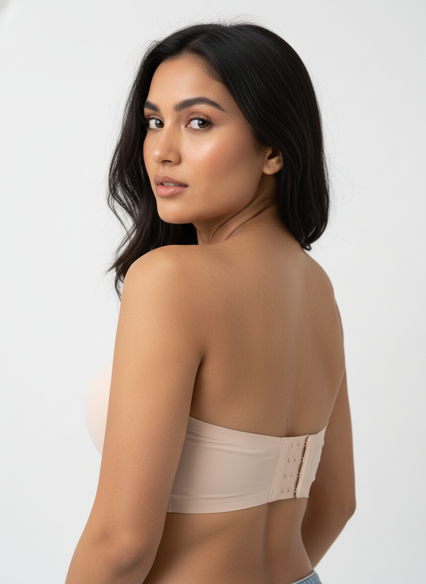 Women’s Nude Seamless Bandeau Bra | Strapless Lightly Padded Tube Bra for Everyday Wear